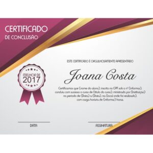 Certificado A4 | 5und