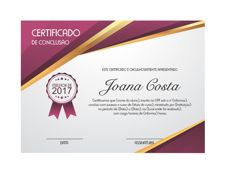 Certificado A4 | 5und