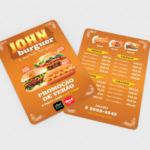 Cardápio Pequeno de PVC 0,5mm | 5und