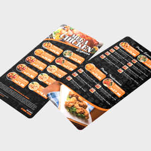 Cardápio Estreito de PVC 0,3mm | 5und